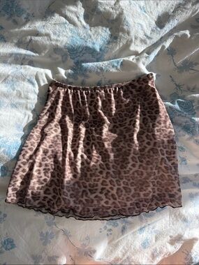 See You Monday Leopard-Print Mini Skirt in Brown